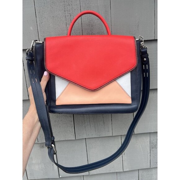 Rebecca Minkoff Marlowe Envelope Crossbody top handle bag leather colorblock Y2K - Picture 3 of 16